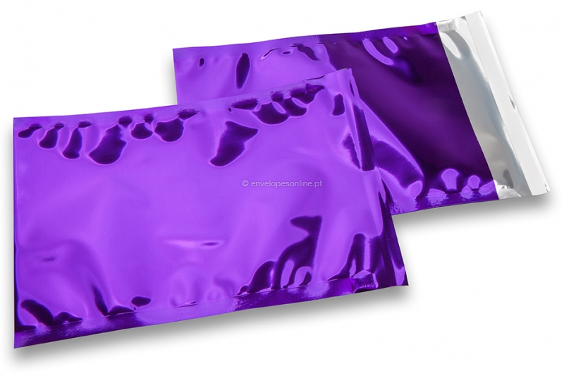 Envelopes de folha metalizada coloridos - Roxo 162 x 229 mm