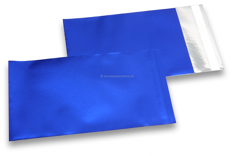 Envelopes coloridos de película metalizada mate - Azul escuro 114 x 162 mm