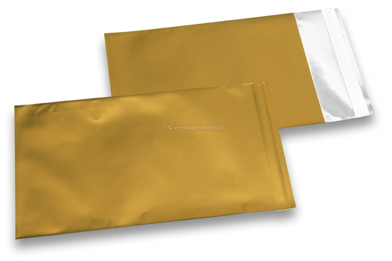 Envelopes coloridos de película metalizada mate - Dourado 114 x 162 mm