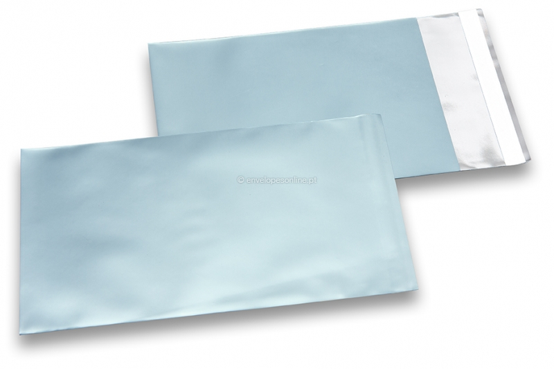 Envelopes coloridos de película metalizada mate - Azul Gelo 114 x 162 mm