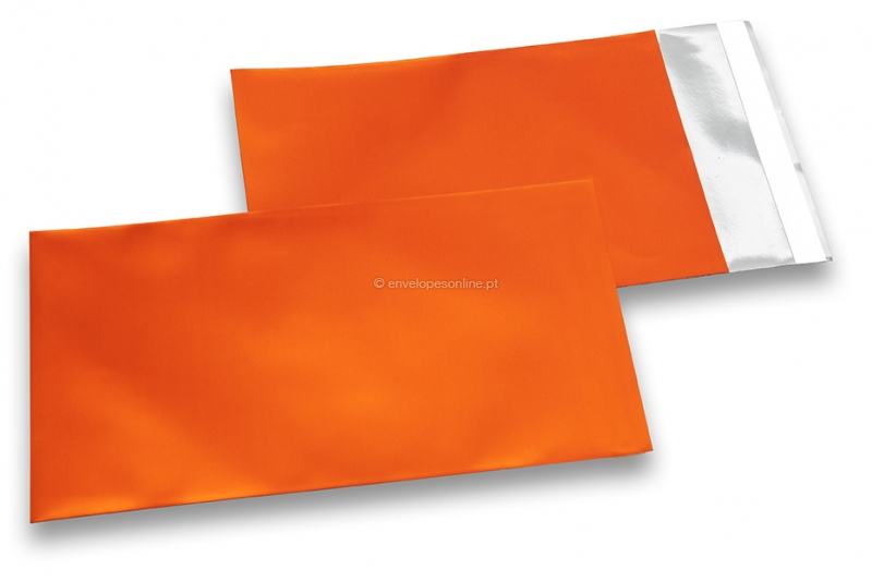 Envelope colorido de película metalizada mate - Cor de laranja 114 x 162 mm