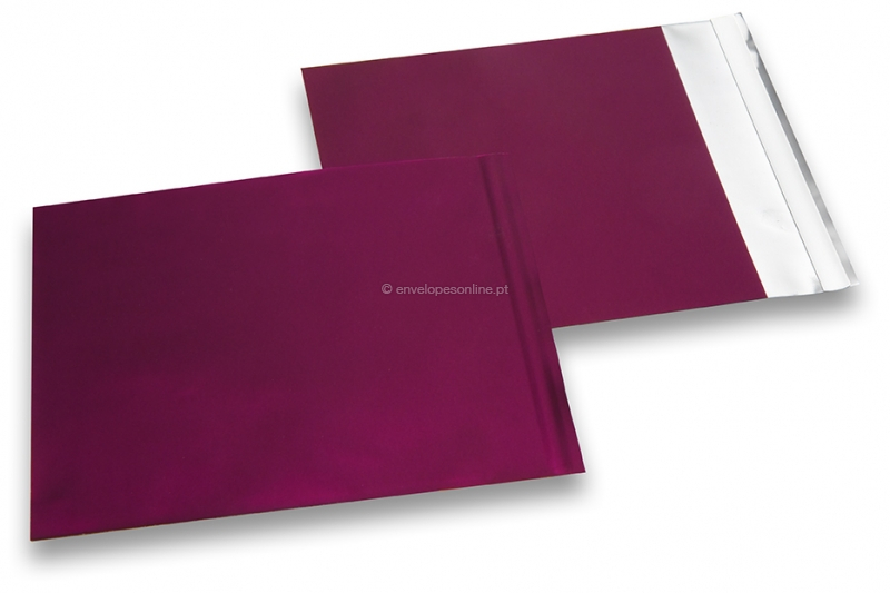 Envelopes coloridos de película metalizada mate - Vermelho Burgundy 165 x 165 mm