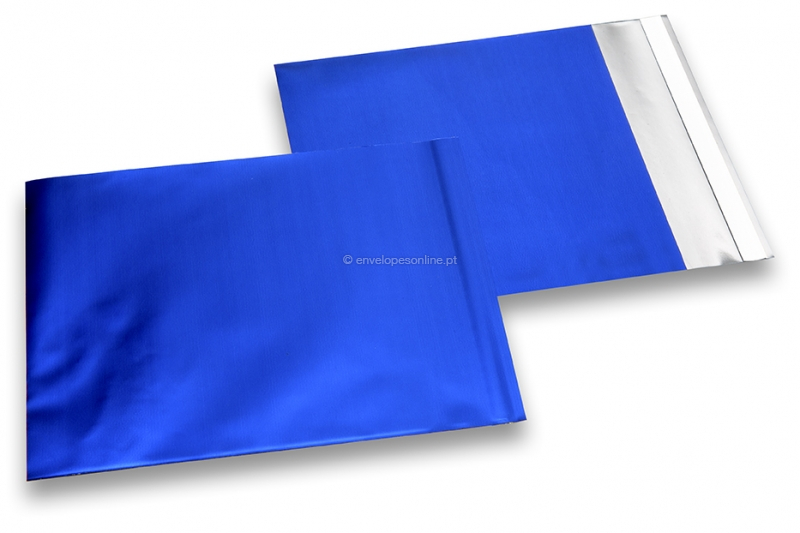 Envelopes coloridos de película metalizada mate - Azul escuro 165 x 165 mm