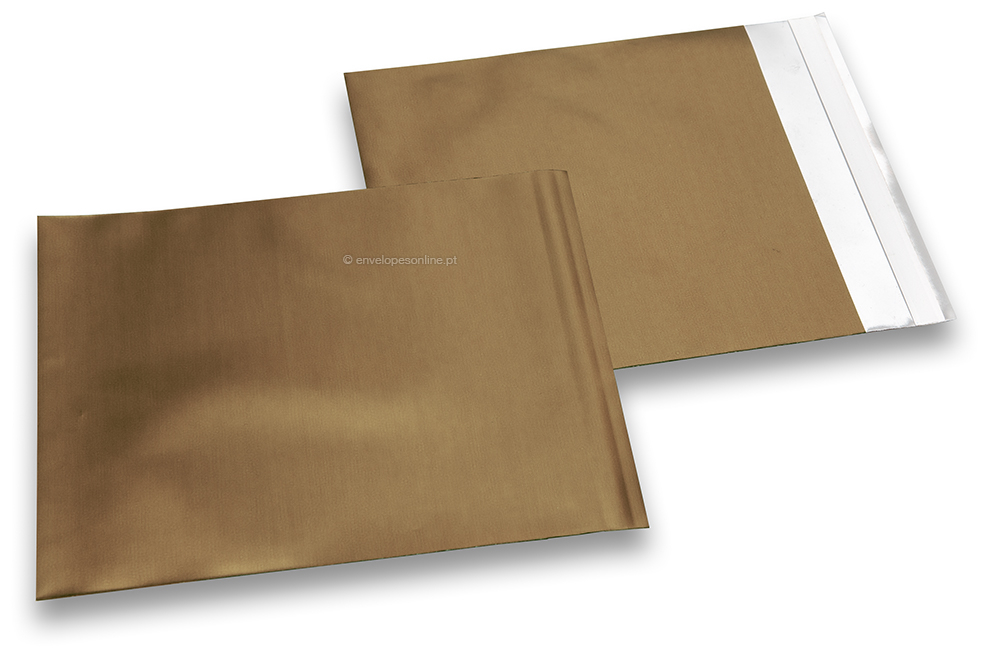 Envelopes coloridos de película metalizada mate - Bronze 165 x 165 mm