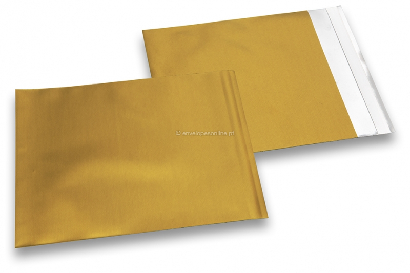 Envelopes coloridos de película metalizada mate - Dourado 165 x 165 mm