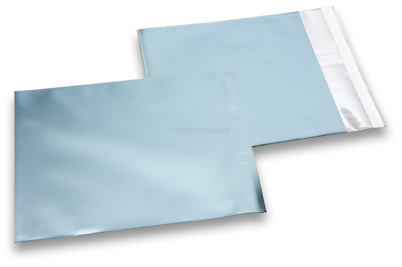 Envelopes coloridos de película metalizada mate - Azul Gelo 165 x 165 mm