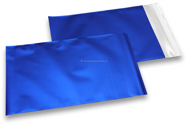 Envelopes coloridos de película metalizada mate - Azul escuro 180 x 250 mm