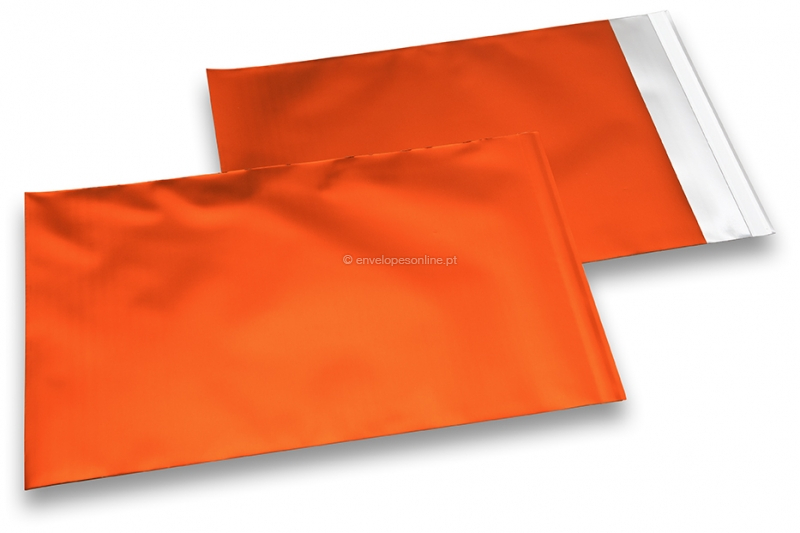 Envelope colorido de película metalizada mate - Cor de laranja 180 x 250 mm