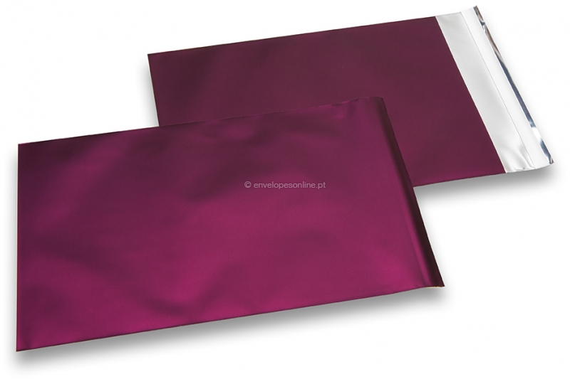 Envelopes coloridos de película metalizada mate - Vermelho Burgundy 230 x 320 mm