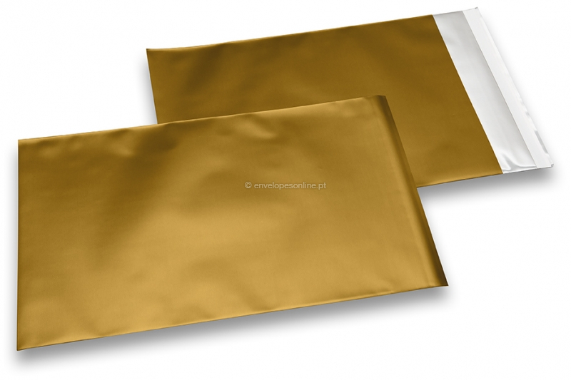Envelopes coloridos de película metalizada mate - Dourado 230 x 320 mm