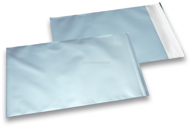 Envelopes coloridos de película metalizada mate - Azul Gelo 230 x 320 mm