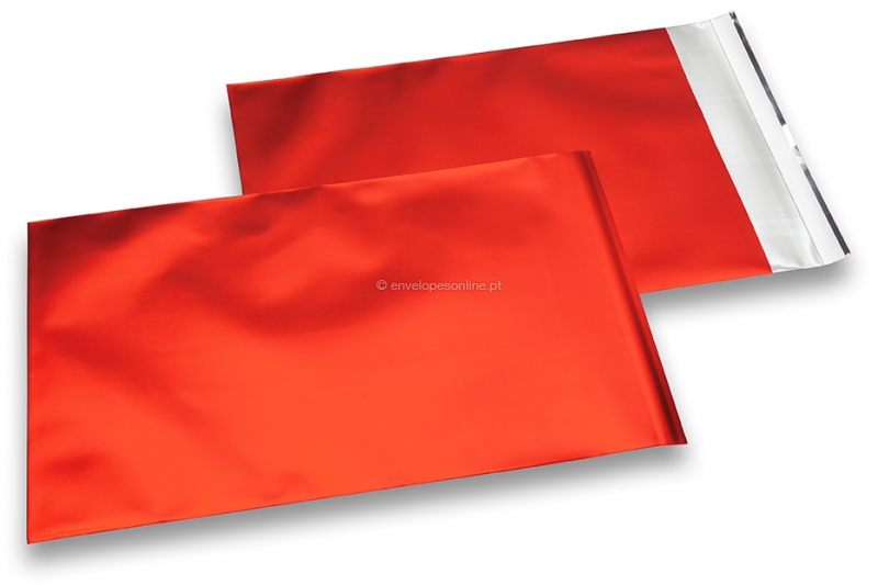 Envelope colorido de película metalizada mate - Vermelho 230 x 320 mm
