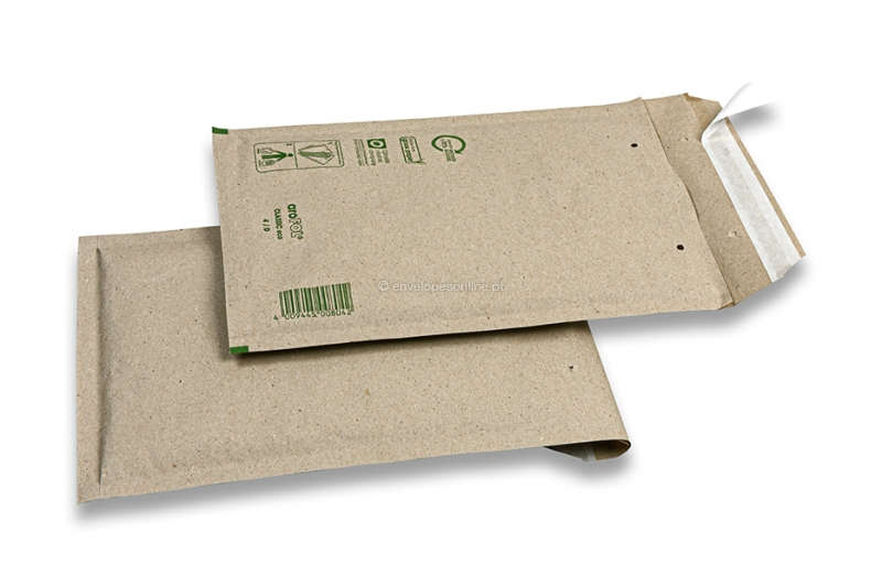 Envelopes de bolhas castanhos de papel de erva - 175 x 260 mm