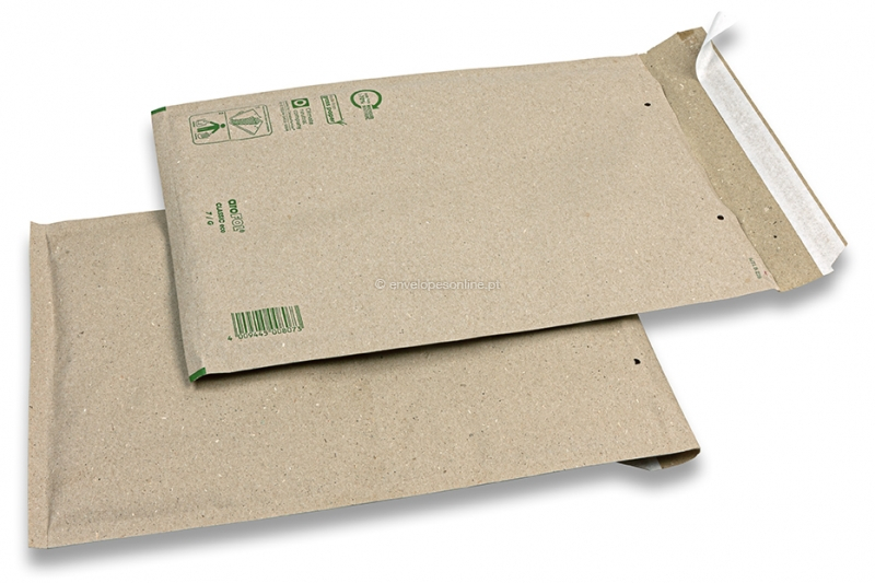 Envelopes almofadados castanhos de papel de erva - 220 x 340 mm