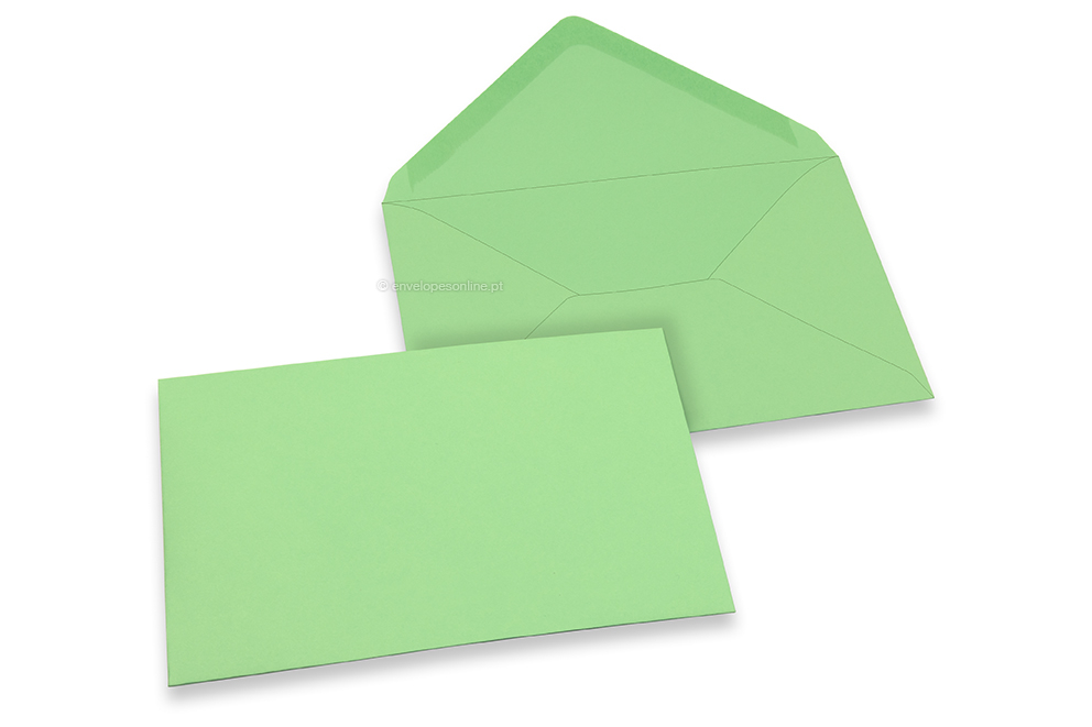 Envelopes de cartões de felicitações coloridos - Verde claro, 125 x 175 mm