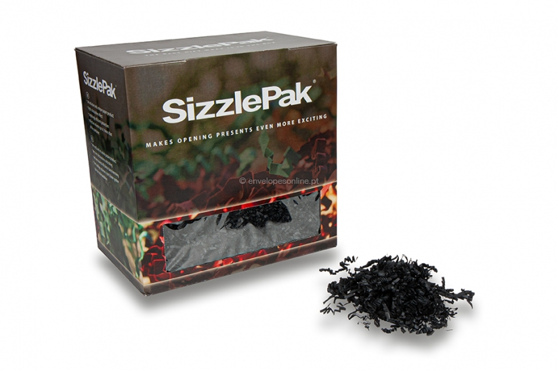 Farripas de papel para enchimento SizzlePak - Preto (1.25 kg), 80 gramas de papel