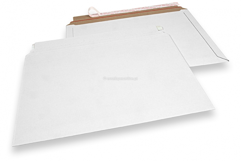 Envelopes de cartão ondulado branco - 375 x 520 mm