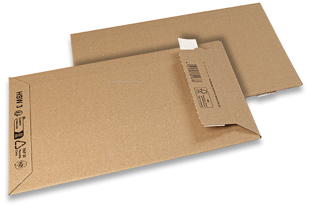 Envelope de expedição de cartão ondulado - 220 x 320 mm