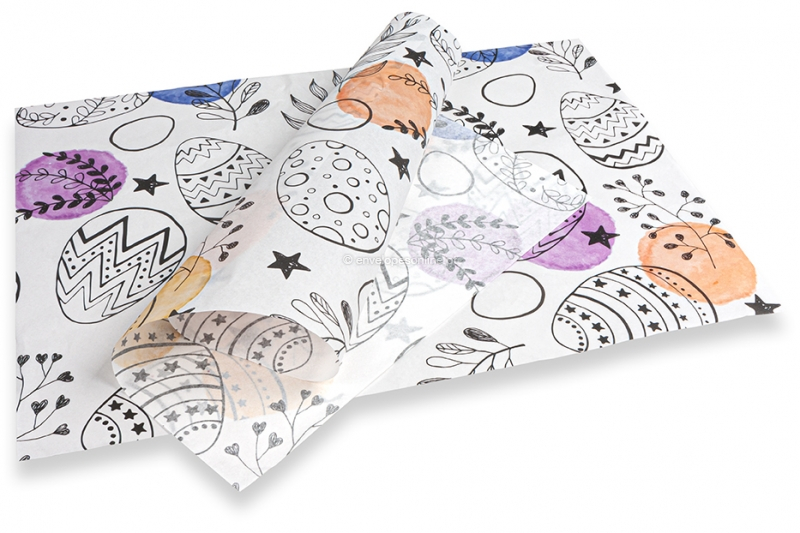 Papel de seda temático da Páscoa - preto com cores