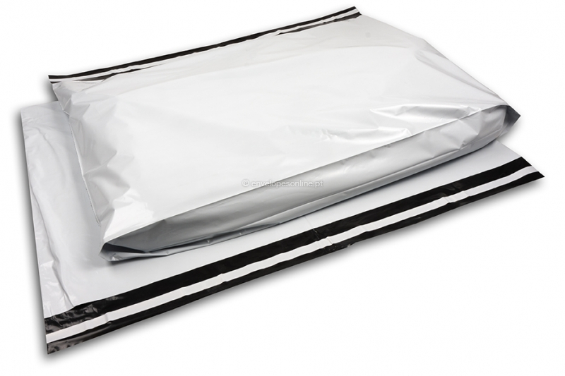 Envelopes de plástico opacos tem fole de 100 mm no fundo