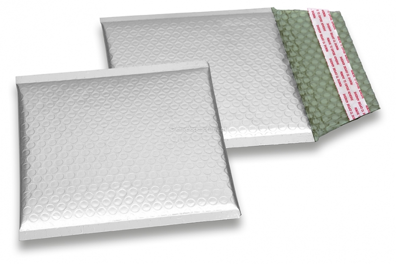 Envelopes de bolhas de plástico metalizado mate ECO - prateado 165 x 165 mm