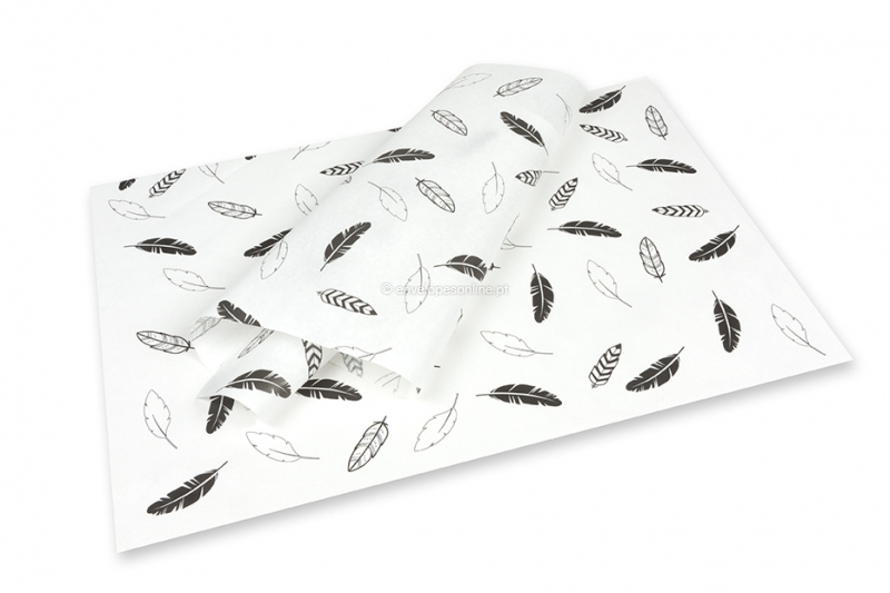 Papel de seda - penas pretas