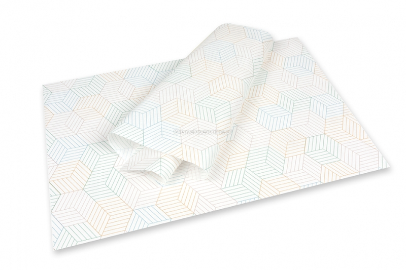 Papel de seda - cubos coloridas