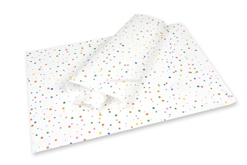 Papel de seda - bolinhas coloridas
