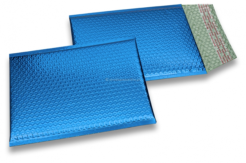 Envelopes almofadados de plástico metalizado ECO - azul escuro 180 x 250 mm