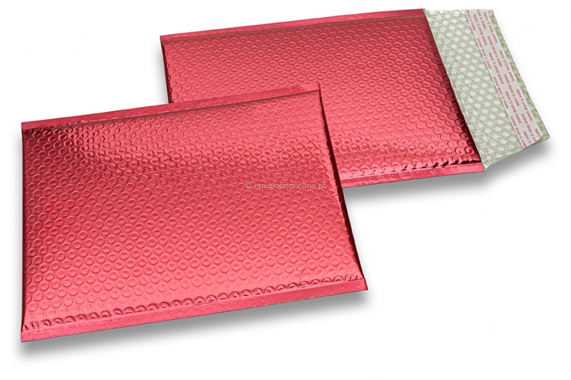 Envelopes de bolhas de plástico metalizado ECO - vermelho 180 x 250 mm