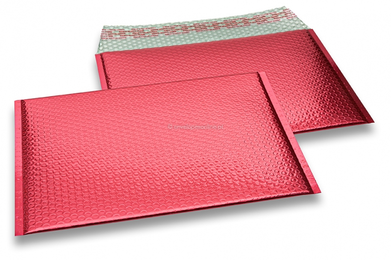 Envelopes de bolhas de plástico metalizado ECO - vermelho 235 x 325 mm