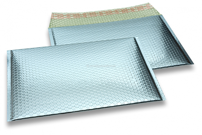 Envelopes almofadados de plástico metalizado ECO - azul gelo 235 x 325 mm