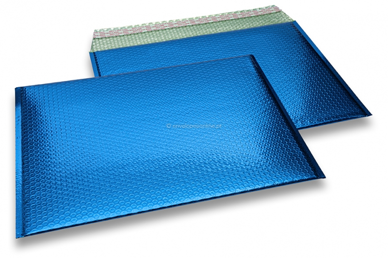 Envelopes almofadados de plástico metalizado ECO - azul escuro 320 x 425 mm