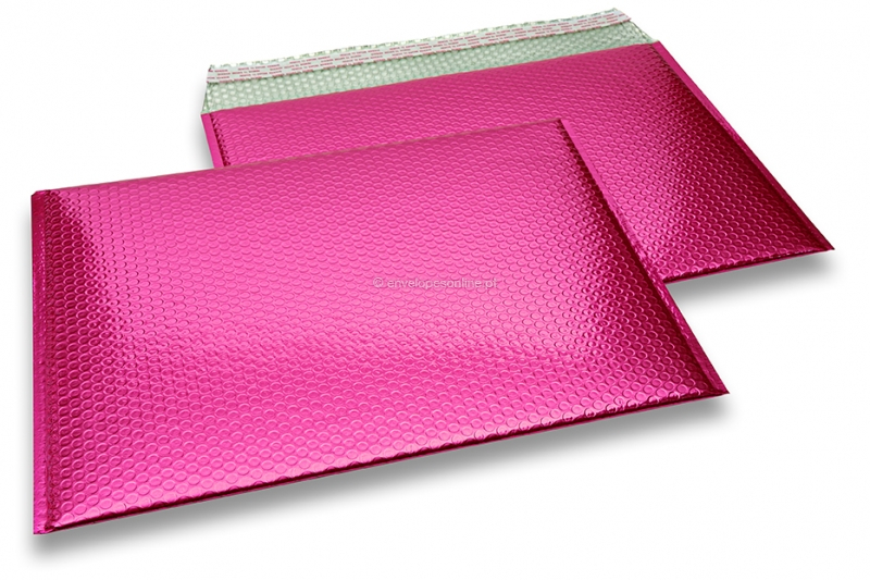 Envelopes almofadados de plástico metalizado ECO - cor de rosa 320 x 425 mm