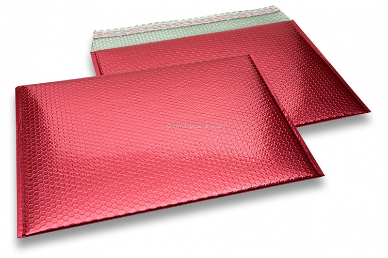 Envelopes de bolhas de plástico metalizado ECO - vermelho 320 x 425 mm