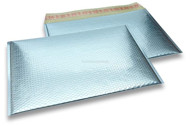 Envelopes de bolhas de plástico metalizado ECO - azul gelo 320 x 425 mm