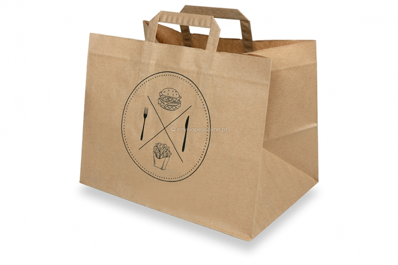 Sacos de papel para take-away - castanho + lanches
