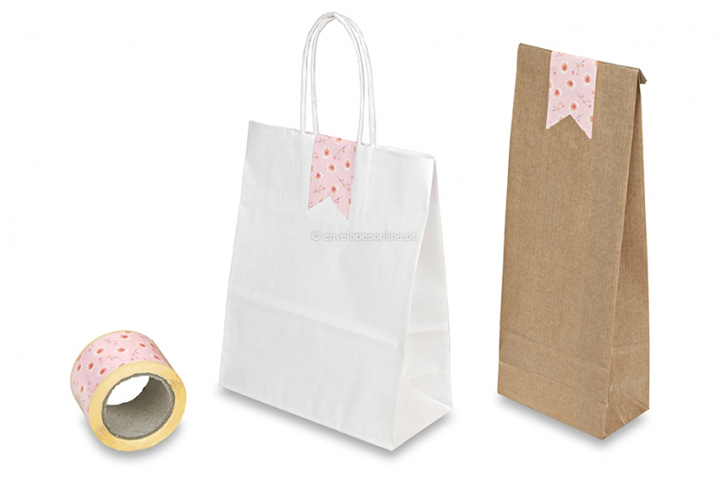 Selos impressos alongados - flores