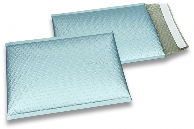 Envelopes de bolhas de plástico metalizado mate ECO - azul gelo 180 x 250 mm
