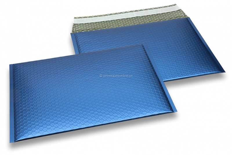 Envelopes almofadados de plástico metalizado mate ECO - azul escuro 235 x 325 mm