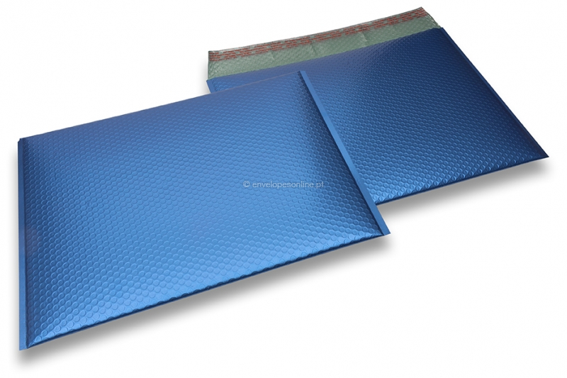 Envelopes almofadados de plástico metalizado mate ECO - azul escuro 320 x 425 mm