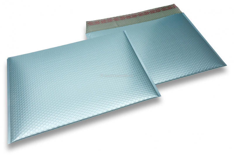 Envelopes de bolhas de plástico metalizado mate ECO - azul gelo 320 x 425 mm