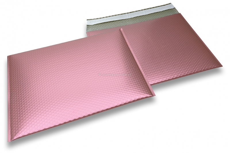 Envelopes de bolhas de plástico metalizado mate ECO - rosa dourado 320 x 425 mm