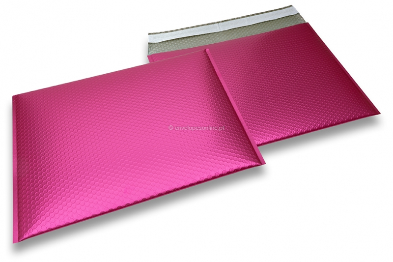 Envelopes de bolhas de plástico metalizado mate ECO - cor-de-rosa 320 x 425 mm