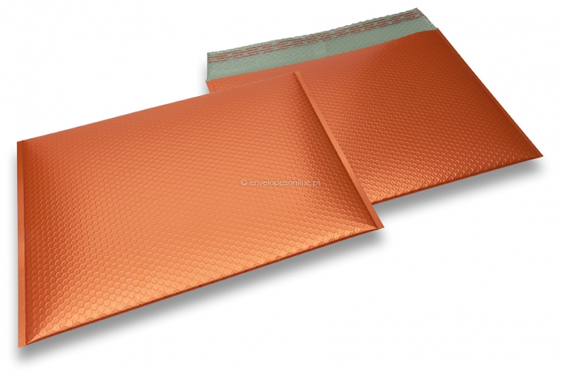 Envelopes almofadados de plástico metalizado mate ECO - cor de laranja 320 x 425 mm