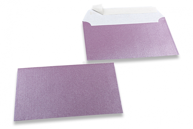 Envelopes madrepérola coloridos lilás - 114 x 162 mm