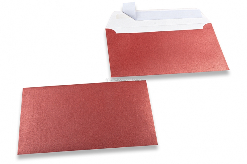 Envelopes madrepérola coloridos vermelho - 114 x 162 mm