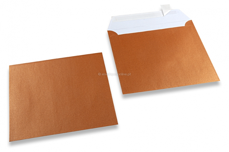 Envelopes madrepérola coloridos cobre - 155 x 155 mm
