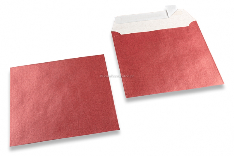 Envelopes madrepérola coloridos vermelho - 155 x 155 mm