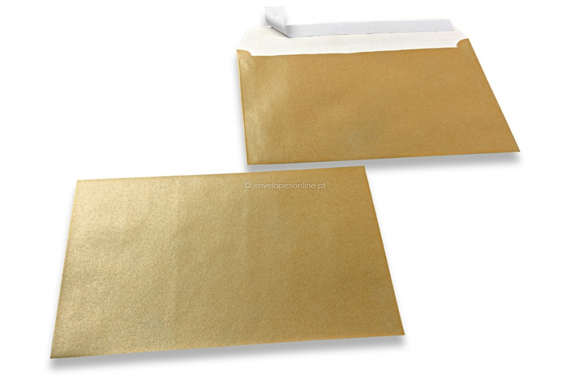 Envelopes madrepérola coloridos dourado - 162 x 229 mm